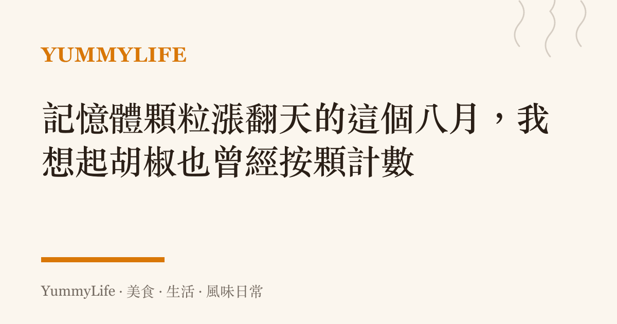 記憶體顆粒漲翻天的這個八月,我想起胡椒也曾經按顆計數