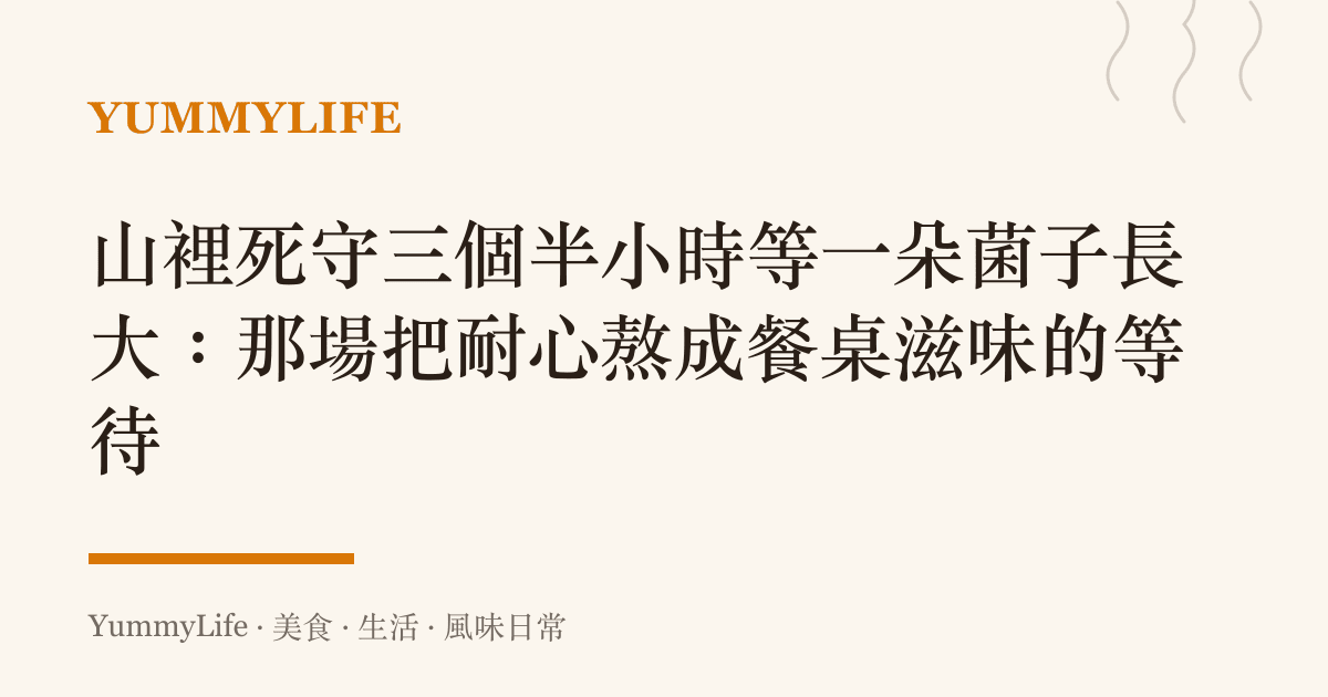 山裡死守三個半小時等一朵菌子長大:那場把耐心熬成餐桌滋味的等待