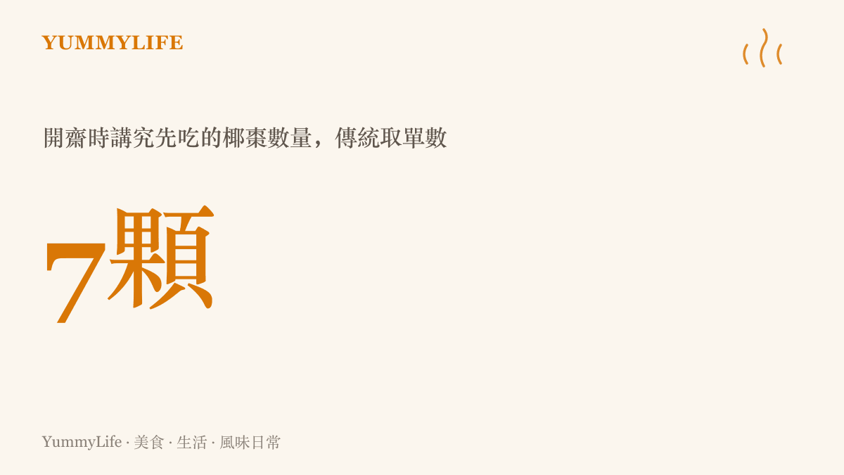 統計圖卡標示開齋傳統上先喫七顆椰棗的數字，並註明單數的習俗