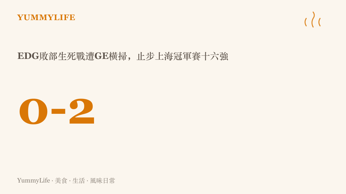 計分板顯示EDG在2026無畏契約上海冠軍賽敗部以0比2遭GE橫掃，一勝未得止步十六強