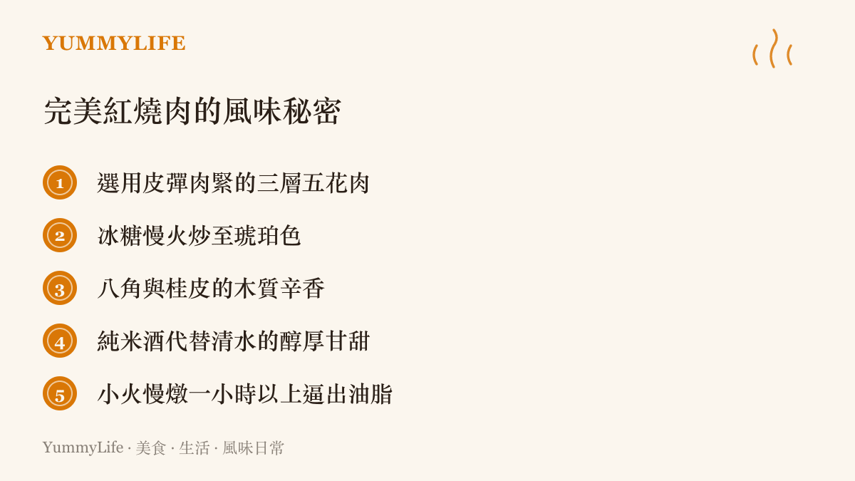 製作完美民國風味紅燒肉的五個關鍵風味步驟