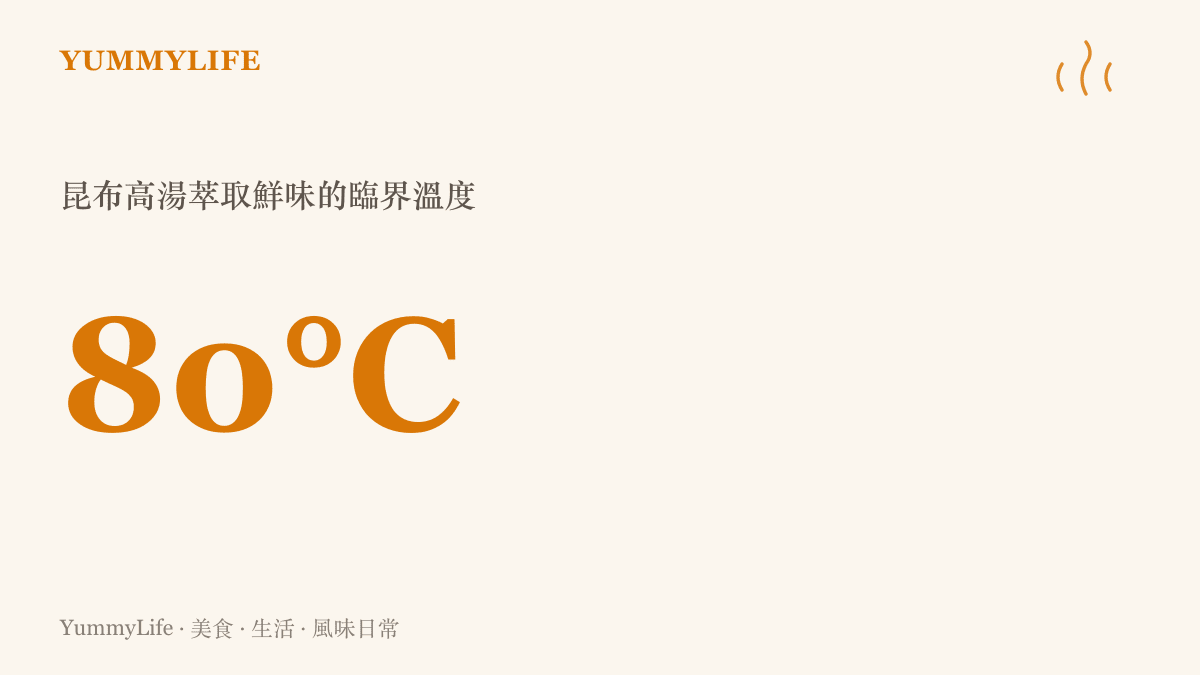 80°C 昆布高湯萃取鮮味的臨界溫度