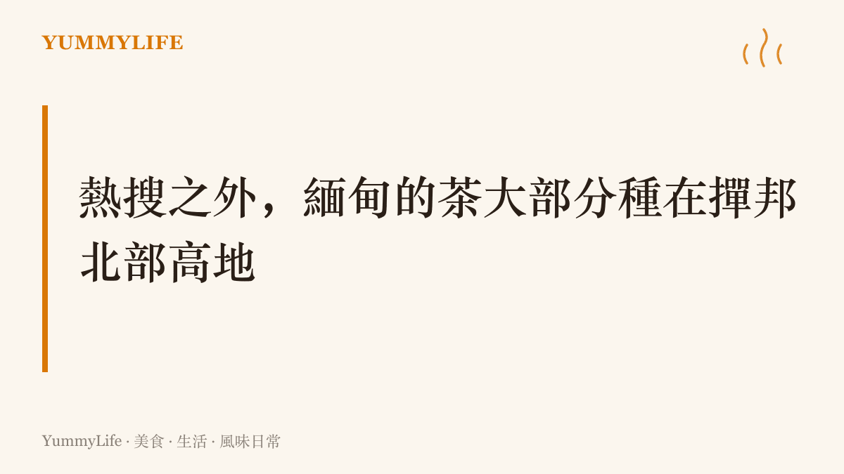 圖卡指出緬甸的茶葉主要產自撣邦北部高地，是熱搜敘事之外，緬北在地圖上的另一個身份