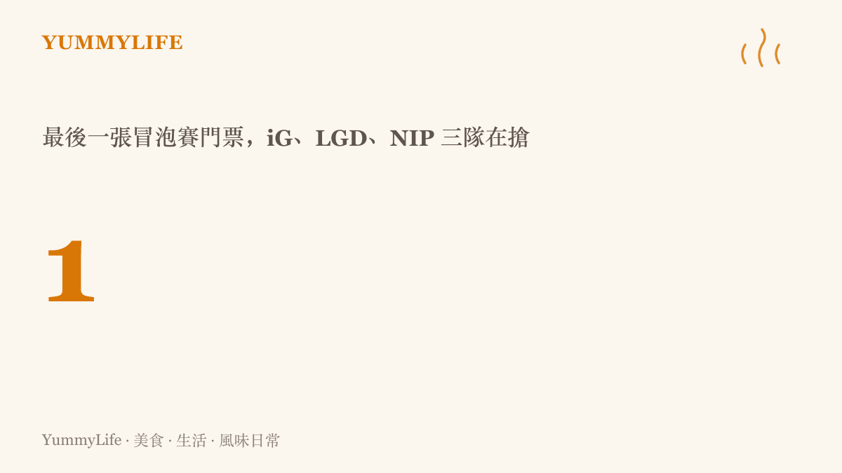 統計圖卡呈現 LPL 季後賽僅剩一張冒泡賽門票，由 iG、LGD、NIP 三隊爭奪的晉級形勢