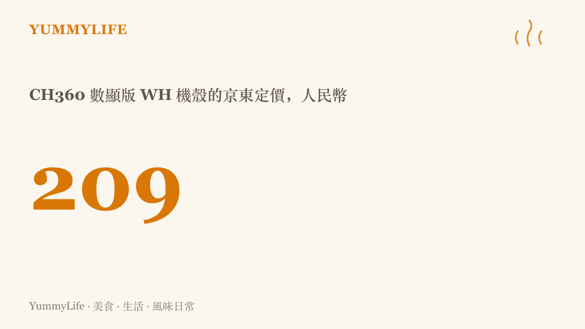 九州風神 CH360 數顯版 WH 機殼在京東上架，定價兩百零九元人民幣，出廠預裝兩把 140mm 前風扇與一把 120mm 後風扇