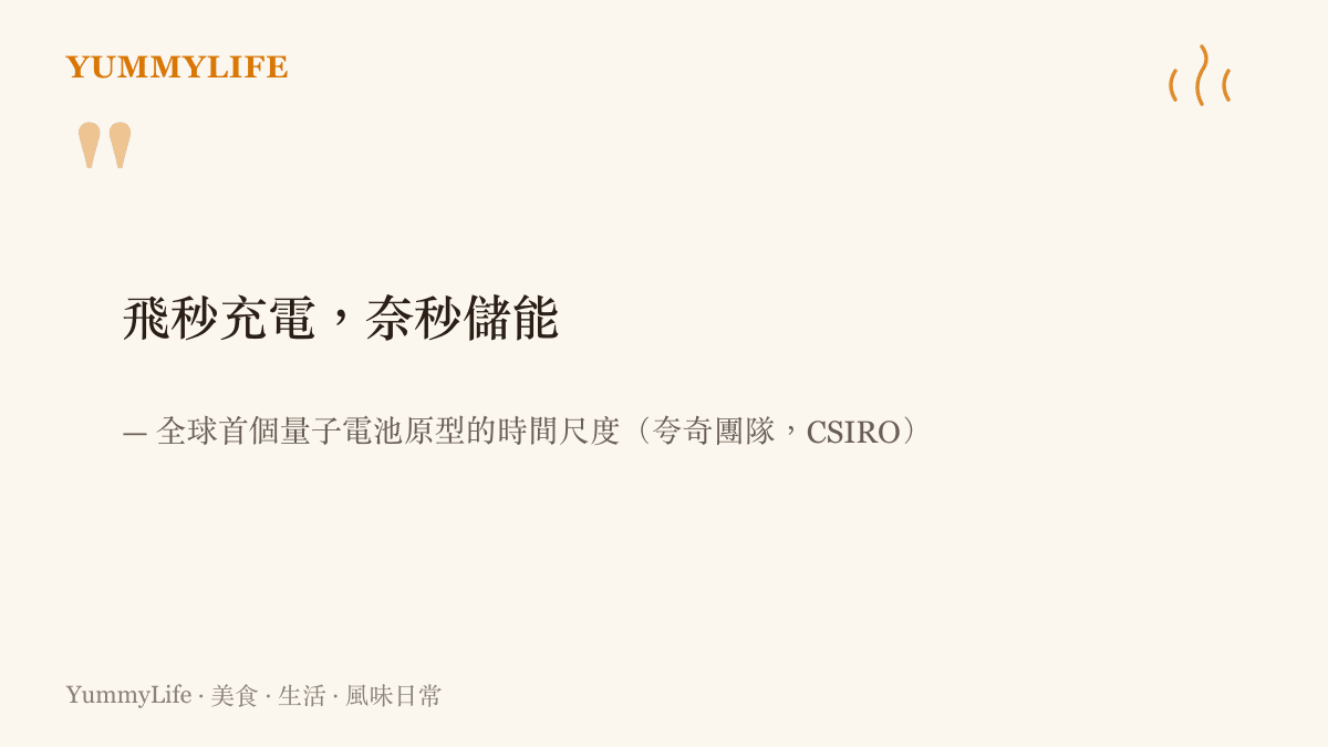 量子電池原型以飛秒等級的速度完成充電，但能量只能維持奈秒等級的短暫時間