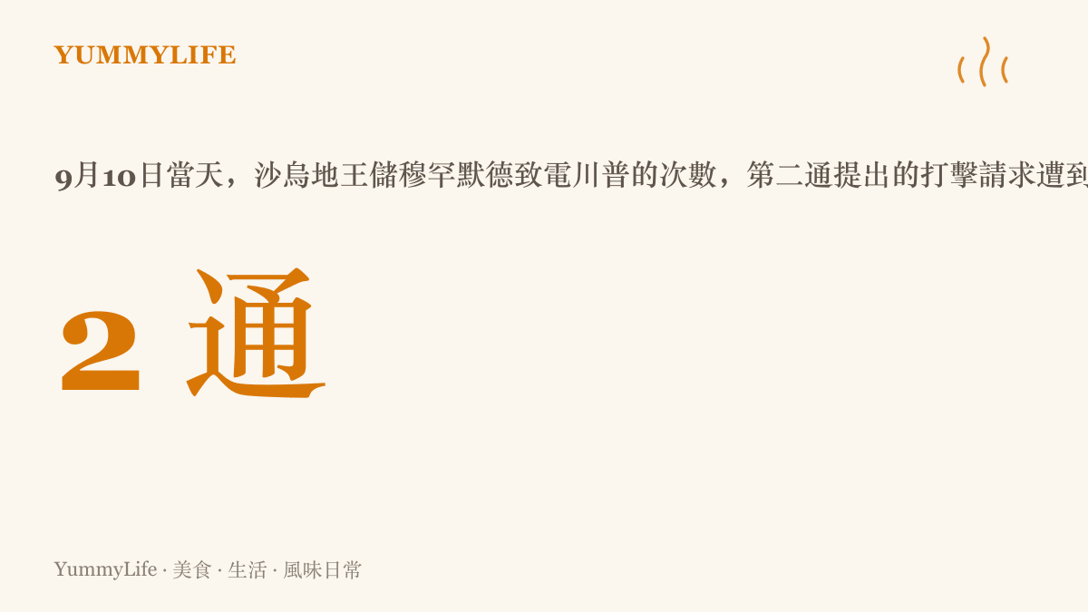 統計圖卡呈現9月10日當天沙烏地王儲穆罕默德兩度致電川普，其中第二通要求美軍打擊胡塞武裝的請求遭到美方拒絕