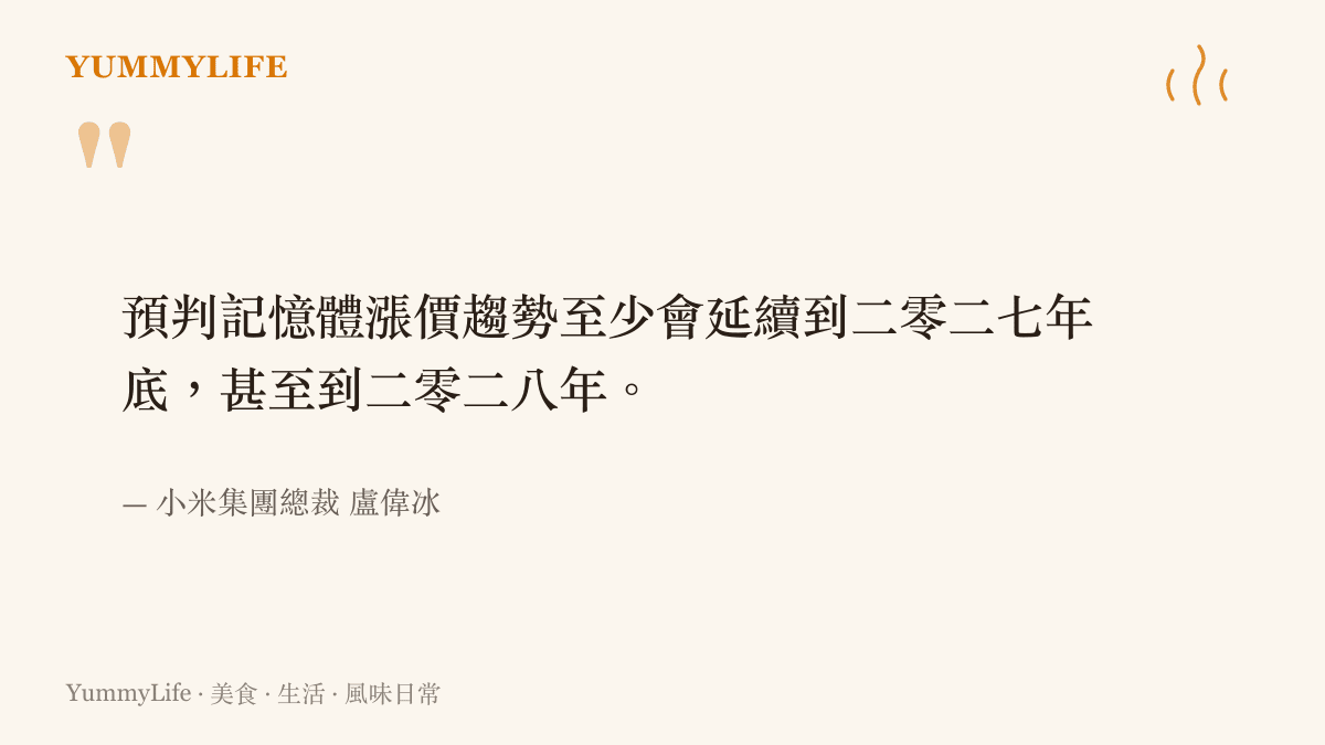 引述盧偉冰對於記憶體成本上漲趨勢的長期預測
