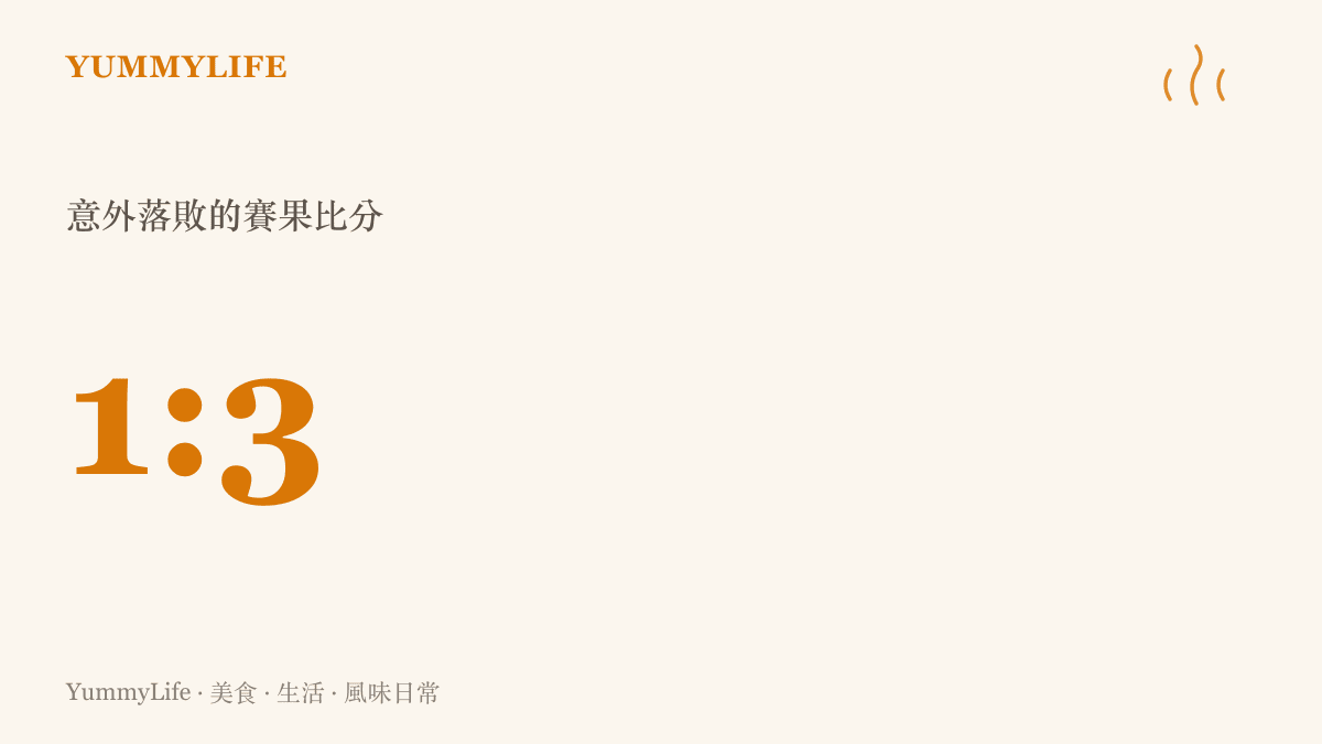 桌球賽事計分板顯示周啟博以一比三不敵松島輝空的爆冷賽果