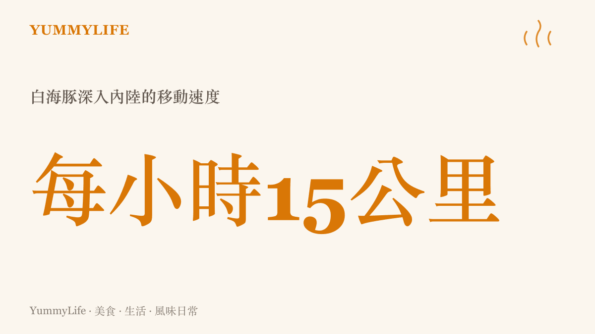 統計圖卡呈現白海豚颱風以每小時十五公裏的速度向偏西方向深入內陸移動的數據