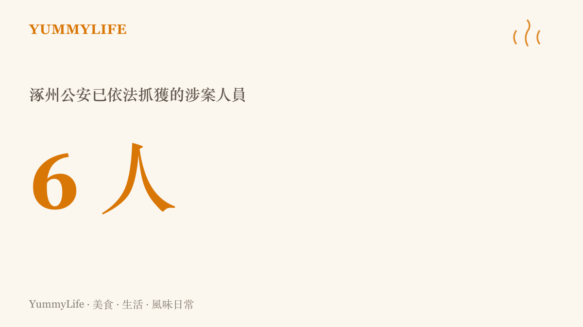 統計圖卡呈現涿州地下代孕案中，公安機關已依法抓獲的涉案人員共有六名