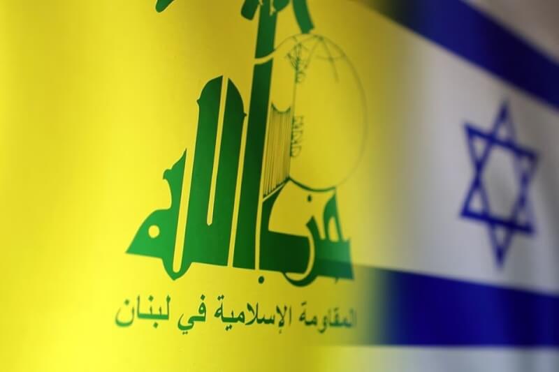 左為真主黨旗幟，右為以色列國旗。（路透社）
